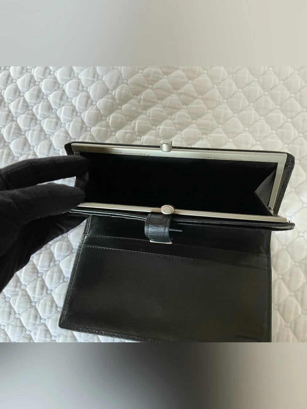 COACH Black Leather Men's Card Holder with Embossed Logo